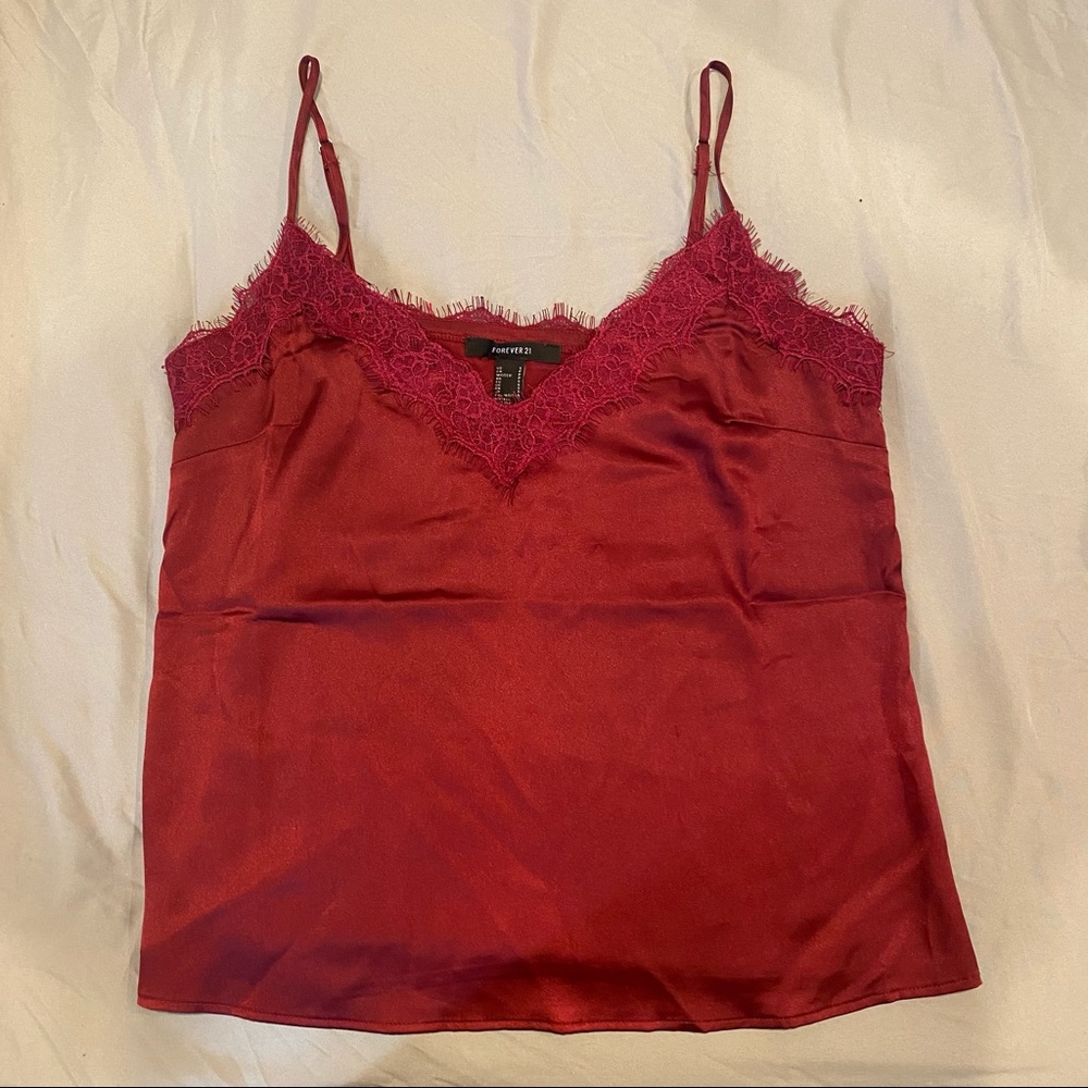 Forever 21 Satin Lace-Trim Cami